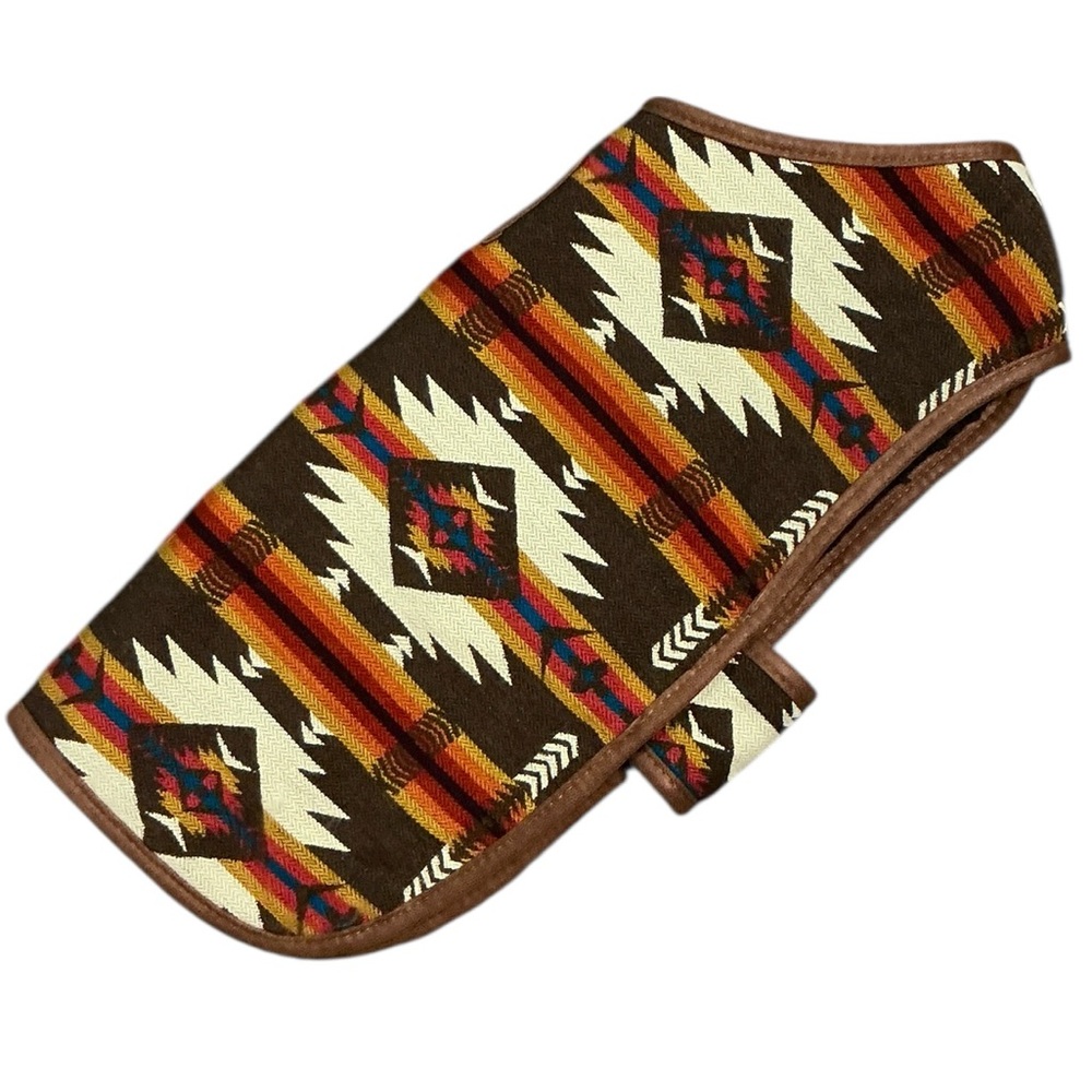 Southwestern Patterned Saddle Blanket Chilly Dog Jacket Coat - Picture 3 of 12